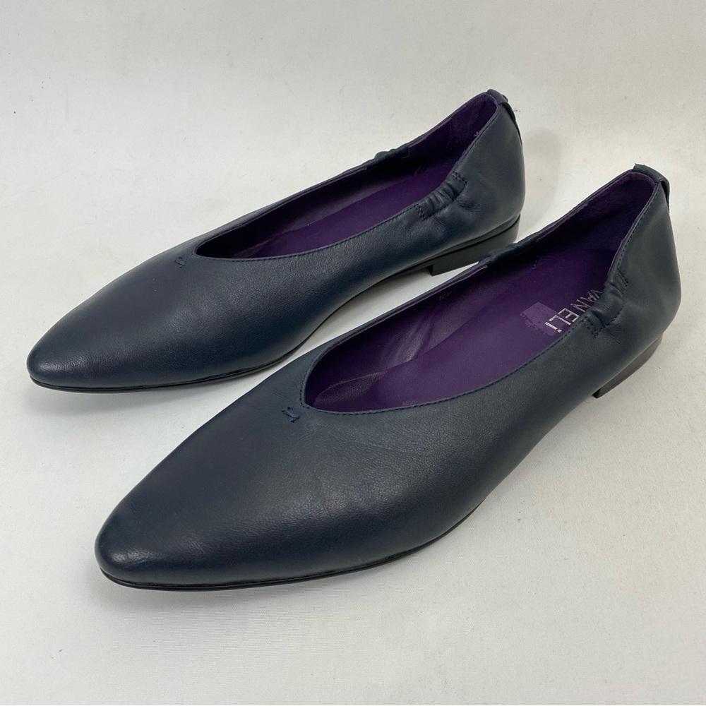 VANELI Blue Leather Ballet Flat Slip On Women Shoes 10 M Casual Dress - Picture 8 of 12